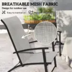Outsunny Set of 2 Outdoor Dining Chairs with High Back, Armrests, Folding Patio Chairs for Patio, Lawn, Camping, Gray - Image 4
