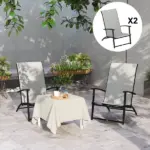 Outsunny Set of 2 Outdoor Dining Chairs with High Back, Armrests, Folding Patio Chairs for Patio, Lawn, Camping, Gray - Image 7