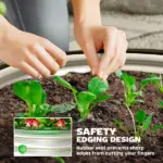 Set of 2 Raised Garden Bed, Metal Planter Box with Safety Edging, Easy-to-assemble Stock Tank 2'x2'x1' Silver - Image 6
