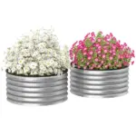 Outsunny Set of 2 Raised Garden Bed, Metal Planter Box with Safety Edging, Easy-to-assemble Stock Tank 3'x3'x1.4' Silver - Image 11