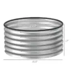 Outsunny Set of 2 Raised Garden Bed, Metal Planter Box with Safety Edging, Easy-to-assemble Stock Tank 3'x3'x1.4' Silver - Image 3