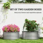 Outsunny Set of 2 Raised Garden Bed, Metal Planter Box with Safety Edging, Easy-to-assemble Stock Tank 3'x3'x1.4' Silver - Image 4