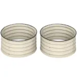 Set of 2 Raised Garden Bed, Metal Planter Box with Safety Edging, Easy-to-assemble Stock Tank, Cream