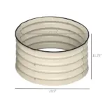 Set of 2 Raised Garden Bed, Metal Planter Box with Safety Edging, Easy-to-assemble Stock Tank, Cream - Image 3