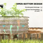 Set of 2 Raised Garden Bed, Metal Planter Box with Safety Edging, Easy-to-assemble Stock Tank, Cream - Image 5