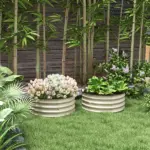 Set of 2 Raised Garden Bed, Metal Planter Box with Safety Edging, Easy-to-assemble Stock Tank, Cream - Image 10