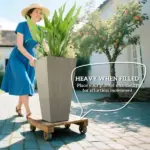 Outsunny Set of 3 28" Tall Plastic Planterswith Drainage Hole, Outdoor Flower Plant Pots, Indoor Planters for Porch Patio and Deck, Gray - Image 4