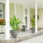 Set of 3 MgO Tall Planters Indoor Outdoor Stackable Flower Pots with Drainage Holes for Garden Balcony Gray - Image 2