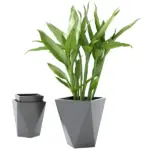 Set of 3 MgO Tall Planters Indoor Outdoor Stackable Flower Pots with Drainage Holes for Garden Balcony Gray - Image 11