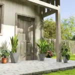 Set of 3 MgO Tall Planters Indoor Outdoor Stackable Flower Pots with Drainage Holes for Garden Balcony Gray - Image 10
