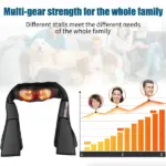 Shiatsu Neck Back and Shoulder Massager with Heat and 3 Speed Kneading - Image 6