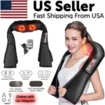 Shiatsu Neck Back and Shoulder Massager with Heat and 3 Speed Kneading
