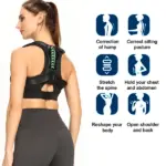 Adjustable Neoprene Posture Corrector Back and Shoulder Support Brace Black Green - Image 9