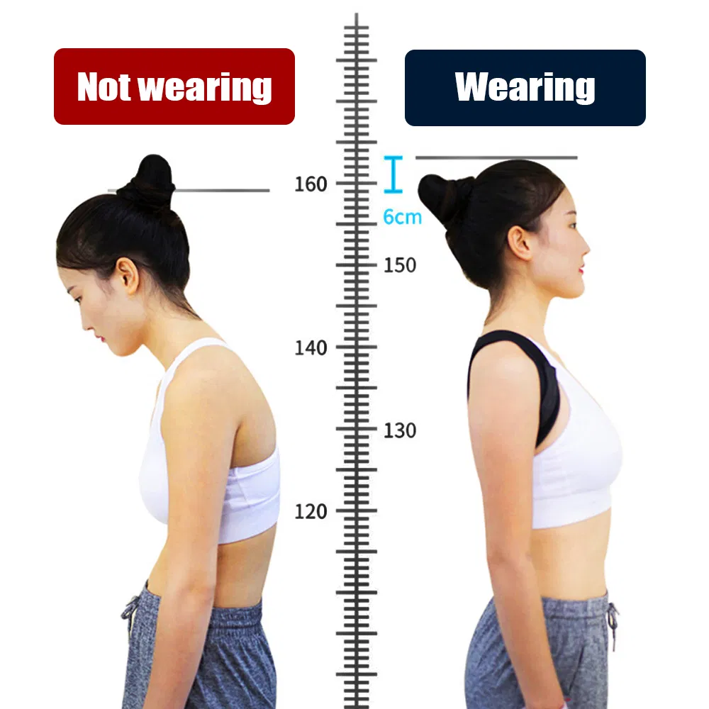 Adjustable Neoprene Posture Corrector Back and Shoulder Support Brace Black Green