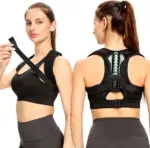 Adjustable Neoprene Posture Corrector Back and Shoulder Support Brace Black Green - Image 2