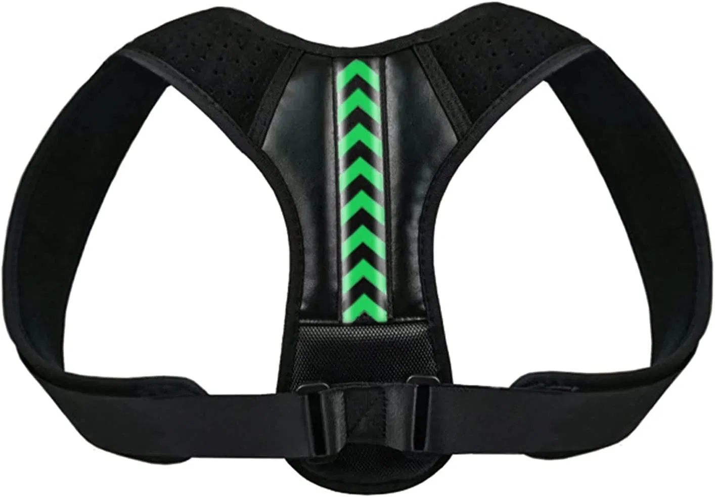 Adjustable Neoprene Posture Corrector Back and Shoulder Support Brace Black Green