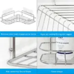 Corner Shower Caddy Bathroom Storage Shelf Organizer - Image 11