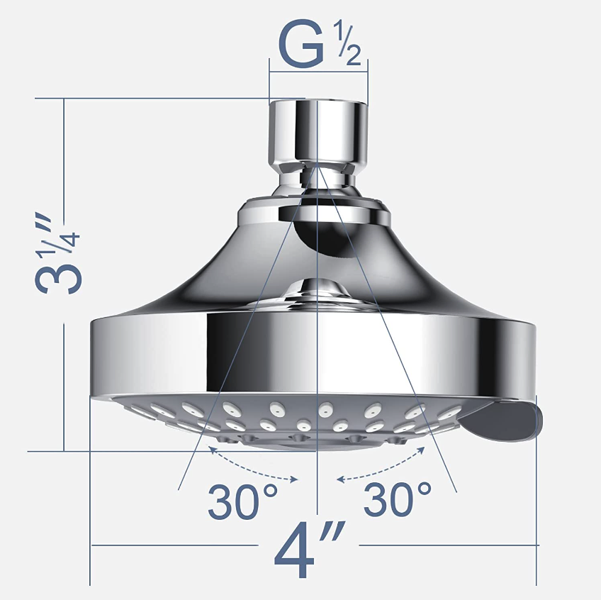 5-Mode Handheld Shower Head with Adjustable Brass Joint