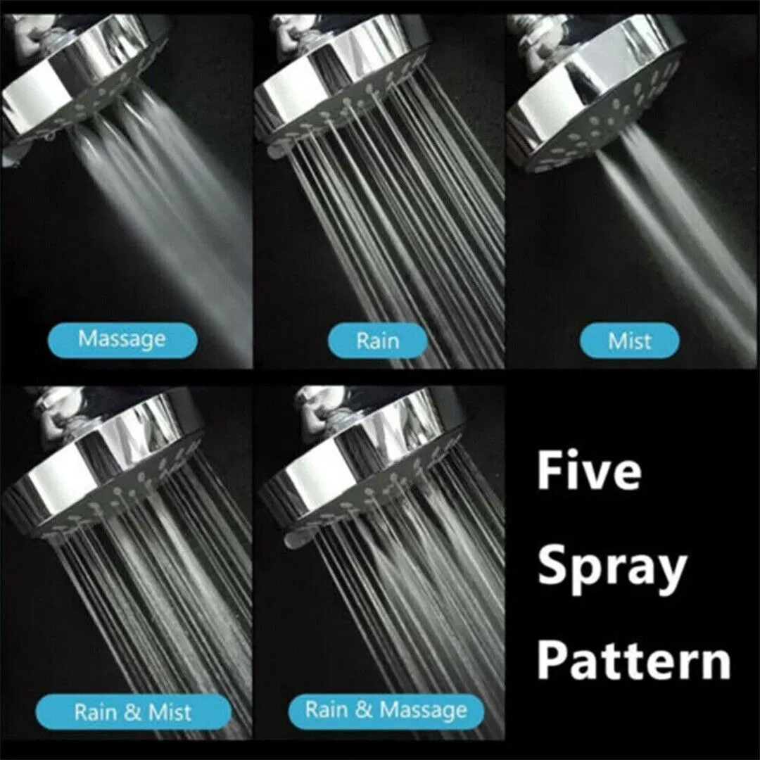 5-Mode Handheld Shower Head with Adjustable Brass Joint