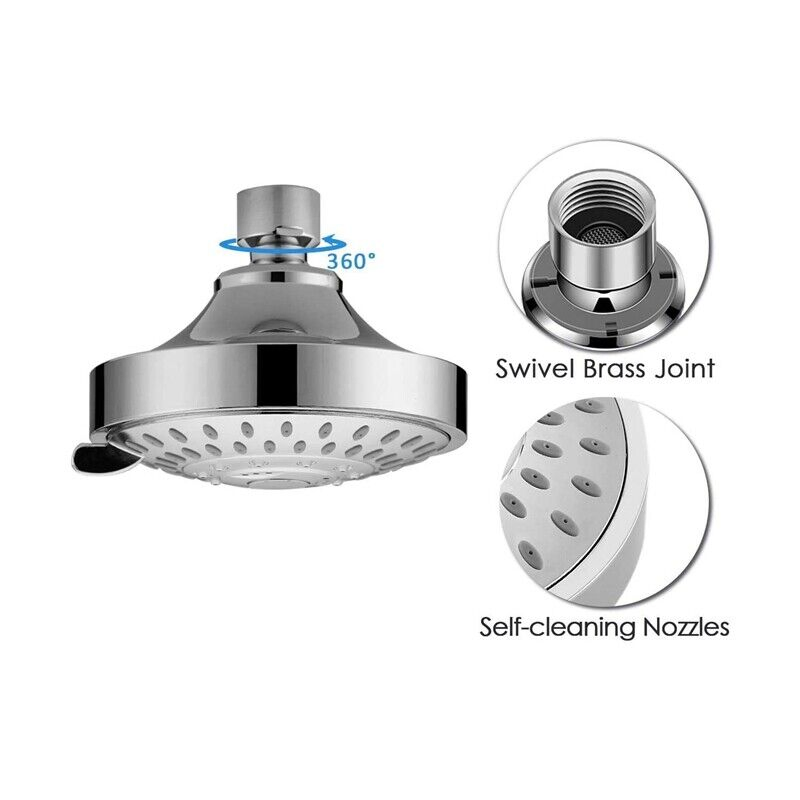 5-Mode Handheld Shower Head with Adjustable Brass Joint