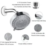 5-Mode Handheld Shower Head with Adjustable Brass Joint - Image 3