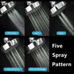 5-Mode Handheld Shower Head with Adjustable Brass Joint - Image 4