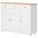 HOMCOM Sideboard Buffet Cabinet, 3-Doors Kitchen Cabinet, Coffee Bar Storage with 3 Drawers, Adjustable Shelf for Living Room and Hallway, White - Image 12