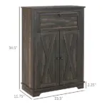 Sideboard Buffet Storage Cabinet, Small Free Standing Cabinet with Doors and Drawer for Kitchen, Living room, Dark Brown - Image 3