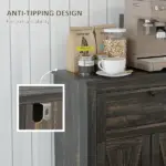 Sideboard Buffet Storage Cabinet, Small Free Standing Cabinet with Doors and Drawer for Kitchen, Living room, Dark Brown - Image 6