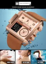 SKMEI Mens Triple Time Digital Quartz Sports Watch with Leather Band - Image 10