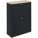HOMCOM Slim Shoe Storage Cabinet, Modern Shoe Cabinet with 2 Flip Drawers and Adjustable Shelves for 12 Pairs, Black - Image 11