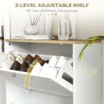 Slim Shoe Storage Cabinet, Modern Shoe Cabinet with 2 Flip Drawers and Adjustable Shelves for 12 Pairs, White - Image 5