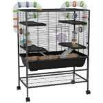 PawHut Small Animal Cage for Syrian Hamster, Dwarf Hamster Gerbil Cage with Tubing System, Running Wheel, Ramps, Platforms - Image 11