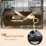 PawHut Small Animal Cage for Syrian Hamster, Dwarf Hamster Gerbil Cage with Tubing System, Running Wheel, Ramps, Platforms - Image 6