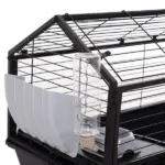 Small Animal Hutch 35L Cage with Wheels Bunny Playpen House Black for Guinea Pig Chinchilla - Image 10