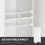 Small Bathroom Floor Storage Cabinet Free Standing Cupboard Organizer with 1 Drawer and Adjustable Shelf for Living Room, White - Image 5