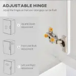 Small Bathroom Floor Storage Cabinet Free Standing Cupboard Organizer with 1 Drawer and Adjustable Shelf for Living Room, White - Image 6