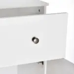 Small Bathroom Floor Storage Cabinet Free Standing Cupboard Organizer with 1 Drawer and Adjustable Shelf for Living Room, White - Image 9