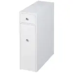 HOMCOM Small Bathroom Storage Cabinet Slim Wooden Toilet Floor Organizer with Drawers White - Image 11