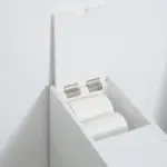 HOMCOM Small Bathroom Storage Cabinet Slim Wooden Toilet Floor Organizer with Drawers White - Image 8