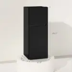 HOMCOM Small Fridge with Freezer, 4 Cu Ft Refrigerator with Reversible Doors, Black - Image 3