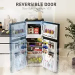 HOMCOM Small Fridge with Freezer, 4 Cu Ft Refrigerator with Reversible Doors, Black - Image 6