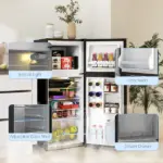 HOMCOM Small Fridge with Freezer, 4 Cu Ft Refrigerator with Reversible Doors, Black - Image 7