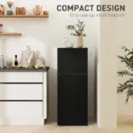 HOMCOM Small Fridge with Freezer, 4 Cu Ft Refrigerator with Reversible Doors, Black - Image 8