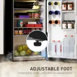 HOMCOM Small Fridge with Freezer, 4 Cu Ft Refrigerator with Reversible Doors, Black - Image 9