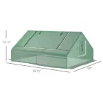 Outsunny Small Greenhouse 71 x 55 x 32 Outdoor Flower Planter Hot House with Zipper Windows and Door Green - Image 3