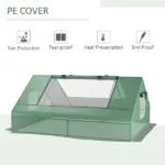 Outsunny Small Greenhouse 71 x 55 x 32 Outdoor Flower Planter Hot House with Zipper Windows and Door Green - Image 4