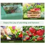 Outsunny Small Greenhouse 71 x 55 x 32 Outdoor Flower Planter Hot House with Zipper Windows and Door Green - Image 7