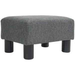 small ottoman foot rest foot stool with linen fabric upholstery and plastic legs cube ottoman charcoal gray