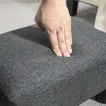 Small Ottoman Foot Rest, Foot Stool with Linen Fabric Upholstery and Plastic Legs, Cube Ottoman, Charcoal Gray - Image 8